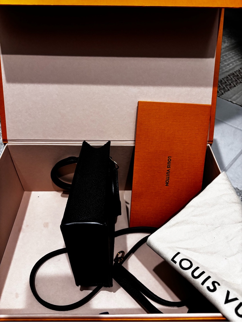 Louis Vuitton Black Embossed Mini Tote with Removable Strap - Picture 3 of 11